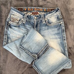 Rock Revival Yanka Easy Crop Light Blue Washed Jeans